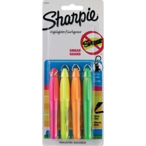 slide 1 of 1, Sharpie Accent Mini Highlighters Assorted Colors, 4 ct