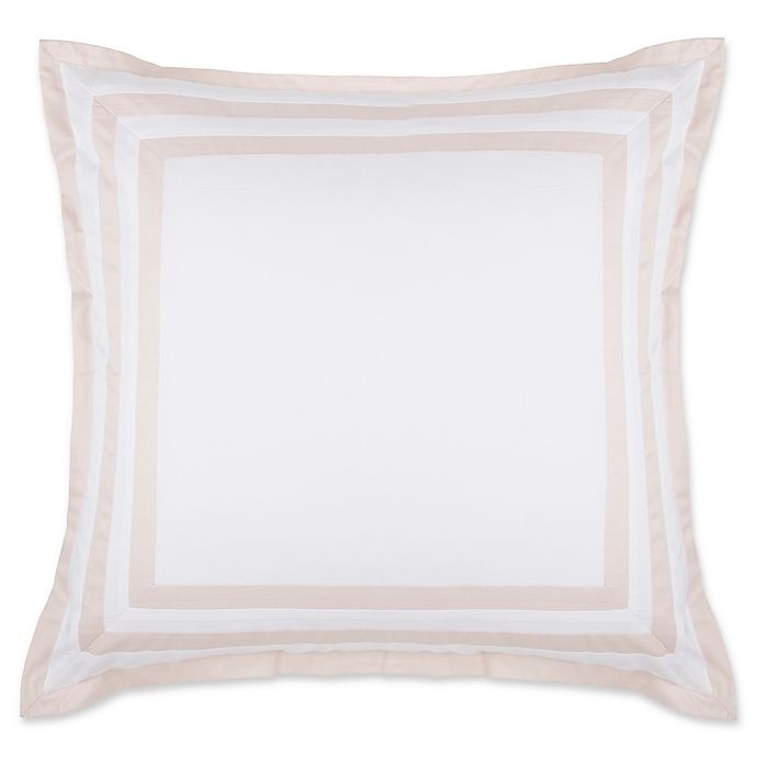 slide 1 of 1, Wamsutta Hotel Border MICRO COTTON European Pillow Sham - White/Blush, 1 ct