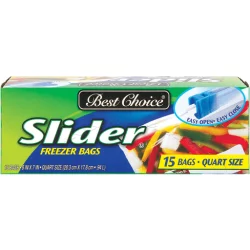 Best Choice Slider Freezer Bags Quart Size