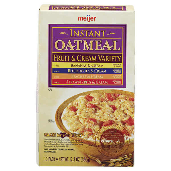 slide 1 of 6, Meijer Instant Oatmeal Fruit & Cream, 12.3 oz