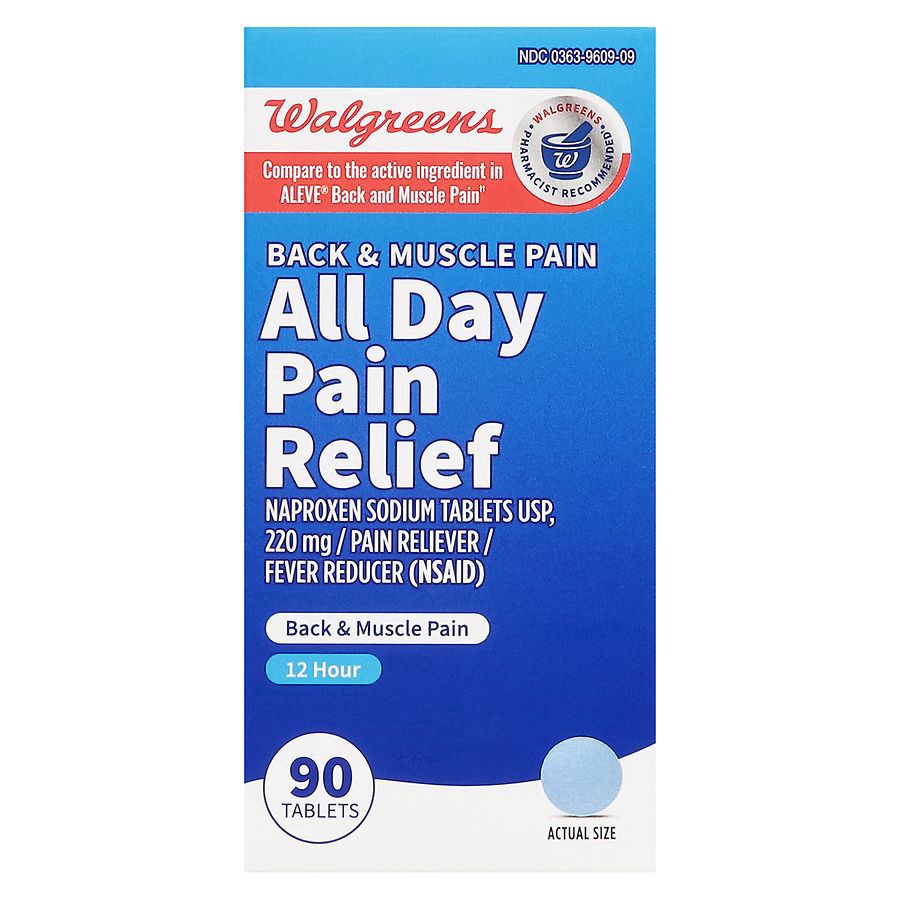 slide 2 of 4, Walgreens Back and Muscle Pain Naproxen Sodium, 90 ct