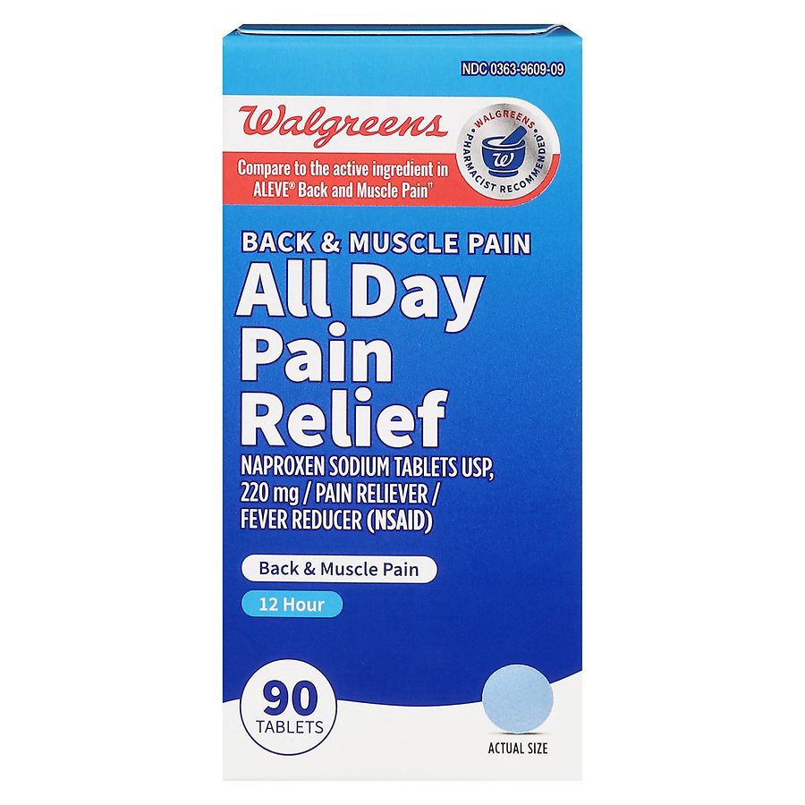 slide 1 of 4, Walgreens Back and Muscle Pain Naproxen Sodium, 90 ct