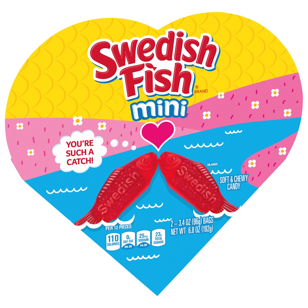 slide 9 of 9, SWEDISH FISH Soft & Chewy Valentines Day Candy, 6.8 oz Heart Shaped Box, 2 ct