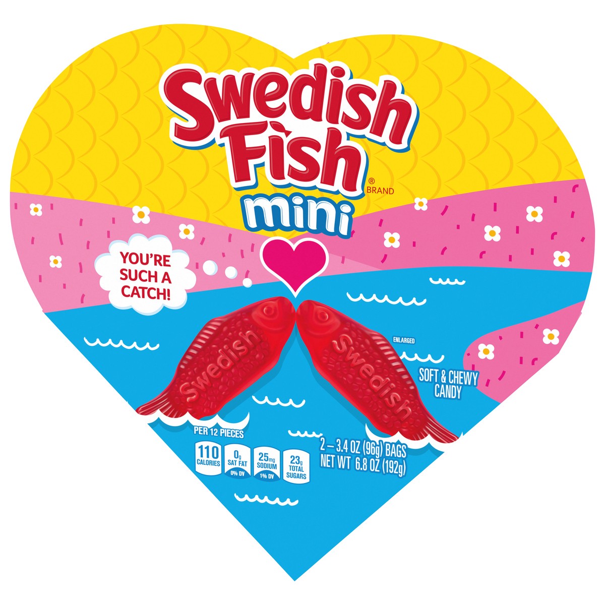 slide 5 of 9, SWEDISH FISH Soft & Chewy Valentines Day Candy, 6.8 oz Heart Shaped Box, 2 ct