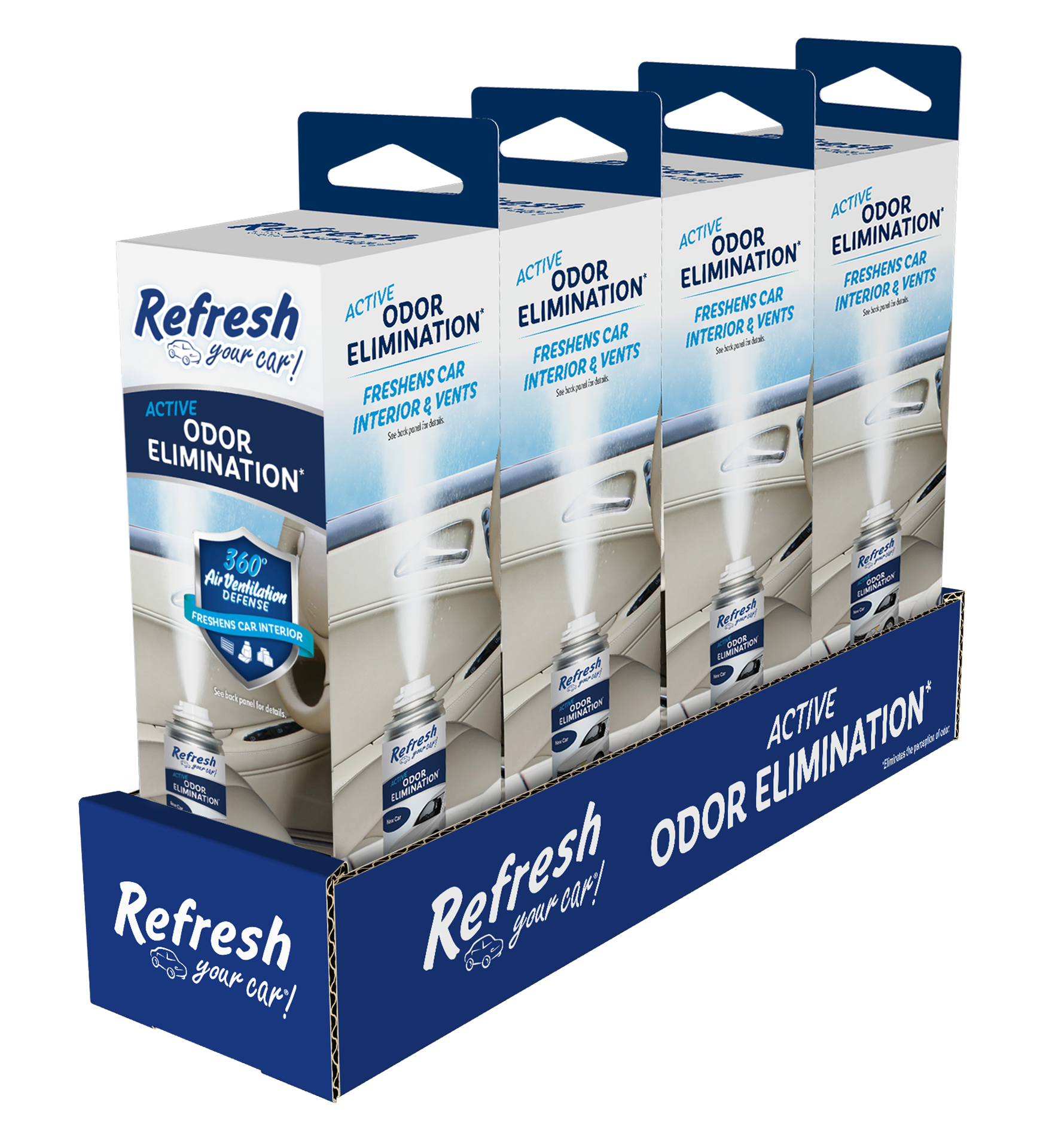 slide 2 of 5, Refresh Your Car! Active Odor Elimination Fogger (New Car Scent), 3 fl oz