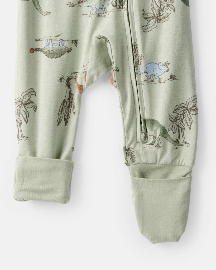 slide 2 of 6, Carter's Carters Baby Boy Dinosaur Print PurelySoft Long-Sleeve Sleep & Play - Green Green 9M, 1 ct