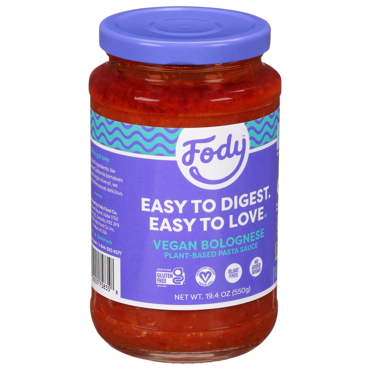 slide 10 of 12, Fody Plant-Based Bolognese Sensitive Pasta Sauce 19.4 oz, 19.4 oz