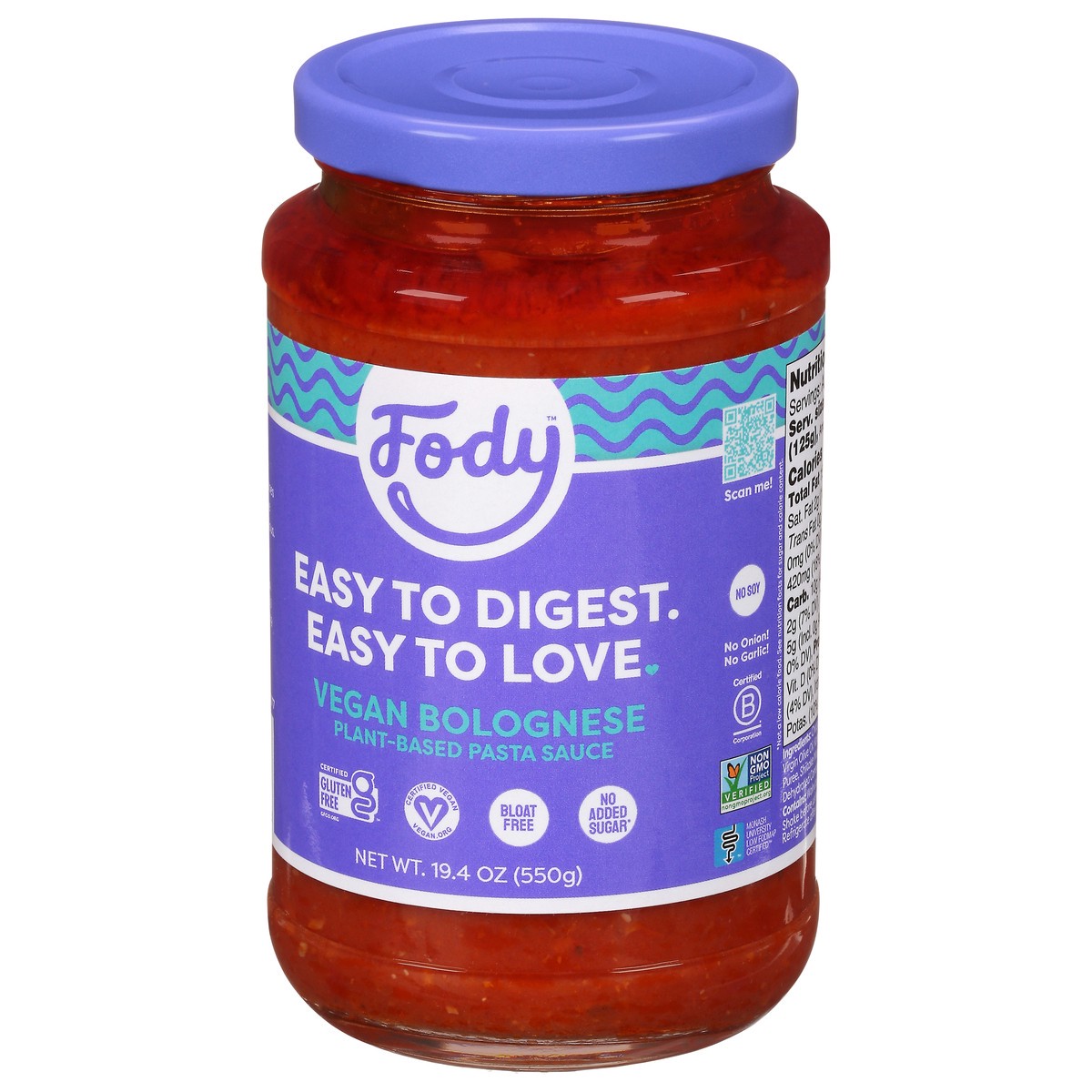 slide 11 of 12, Fody Plant-Based Bolognese Sensitive Pasta Sauce 19.4 oz, 19.4 oz