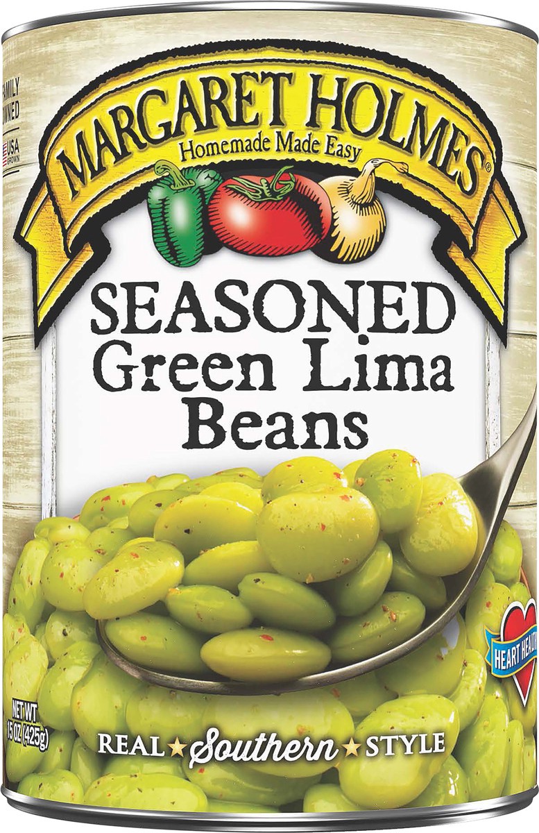 slide 1 of 9, Margaret Holmes Medium Greenlima Beans, 15 oz