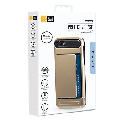 slide 1 of 1, Case Logic iPhone7/8 Chrome Case CC Holder Gold, 1 ct