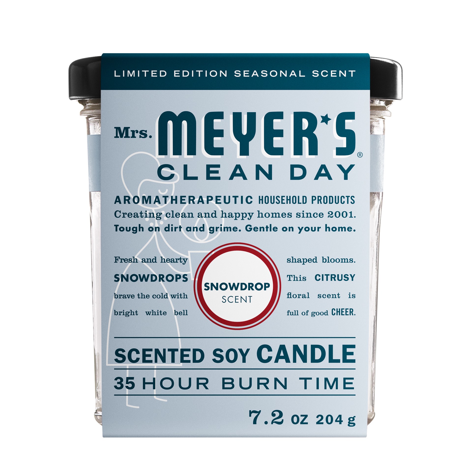 slide 7 of 10, Mrs. Meyer's Clean Day Scented Soy Candle, Large, Limited Edition Snowdrop Scent, 7.2 Ounce Candle, 7.2 oz