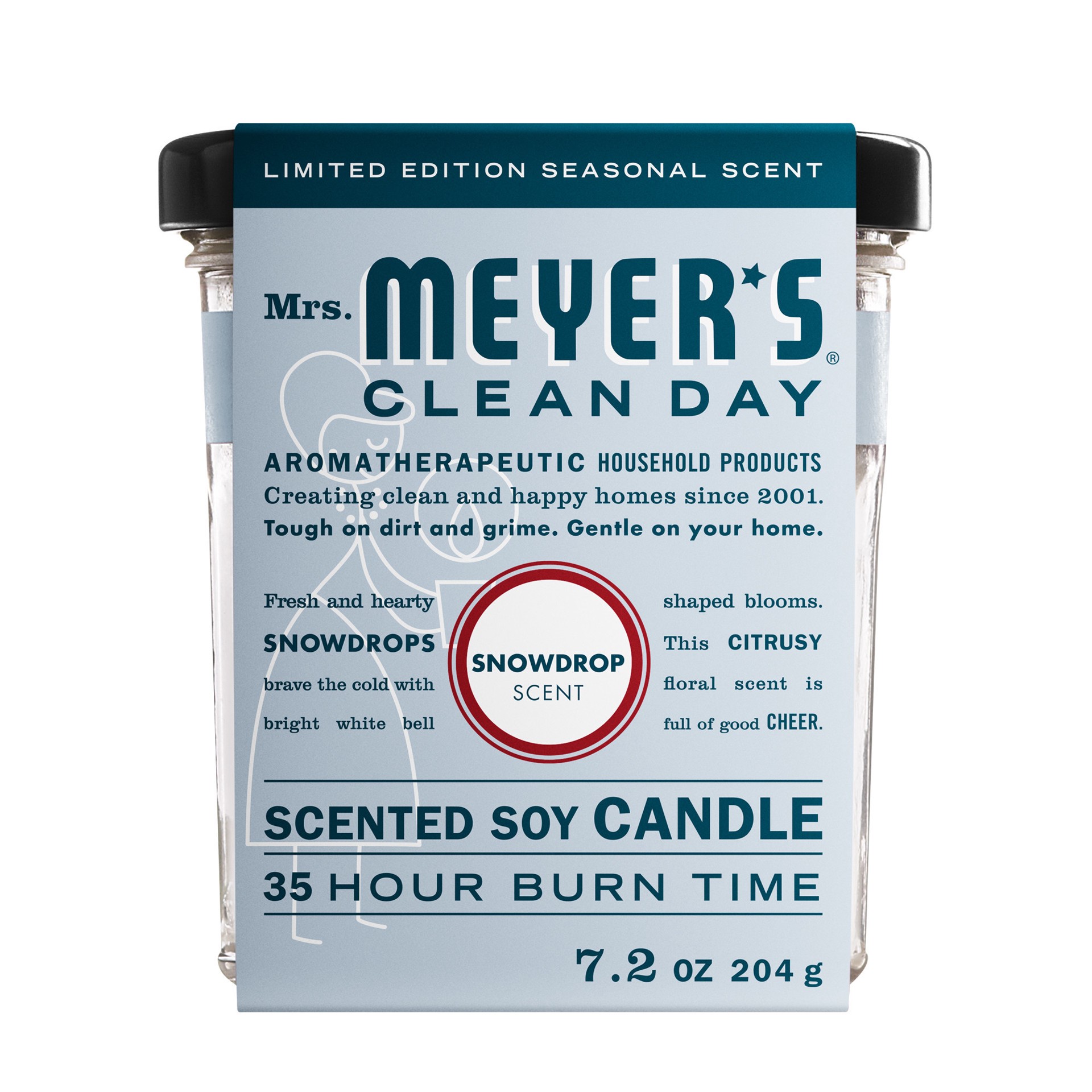 slide 8 of 10, Mrs. Meyer's Clean Day Scented Soy Candle, Large, Limited Edition Snowdrop Scent, 7.2 Ounce Candle, 7.2 oz