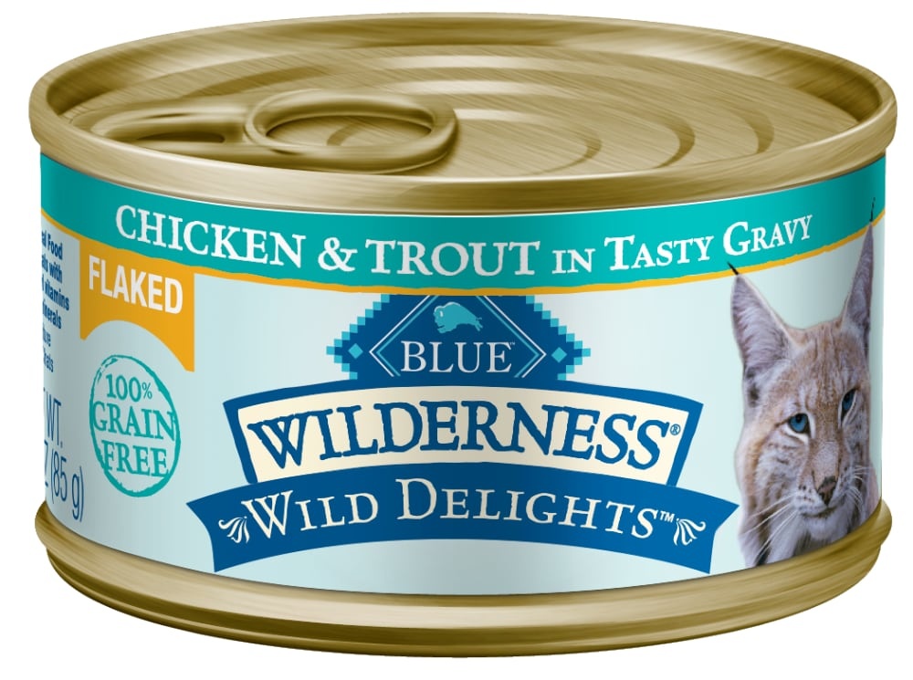 slide 1 of 1, Blue Buffalo Wilderness Wild Delights Wild Delights Chicken & Turkey Adult Flourishourishourishaked Wet Cat Food, 5.5 oz