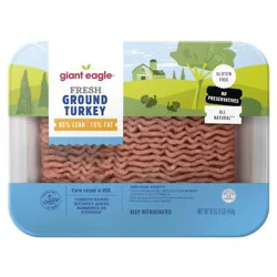 Giant Eagle Turkey Ground, 85% Lean, 15% Fat