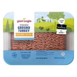 Giant Eagle Turkey Ground, 85% Lean, 15% Fat