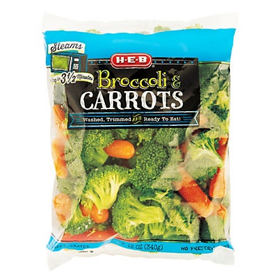 slide 1 of 1, H-E-B Broccoli & Carrots, 12 oz
