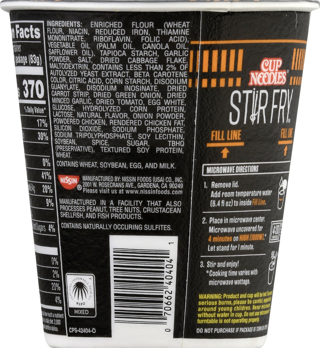slide 7 of 9, Nissin Cup Noodles Stir Fry Hot Garlic Chicken Flavor Asian Noodles in Sauce 2.93 oz, 2.93 oz