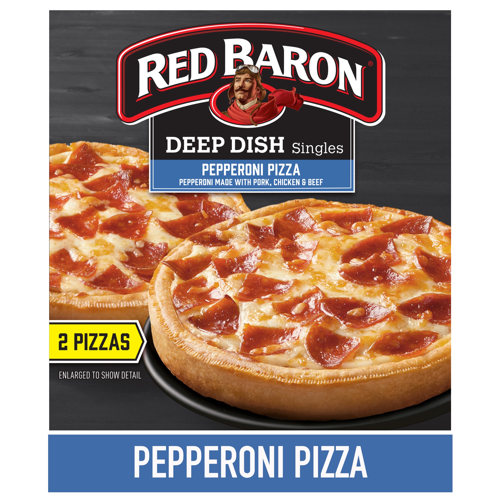 slide 2 of 5, Red Baron Deep Dish Singles Pepperoni Frozen Pizza - 11.2oz, 11.2 oz