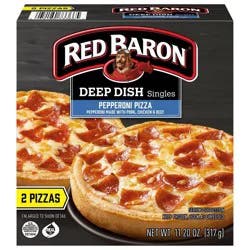 Red Baron Pepperoni Deep Dish Personal Frozen Pizza