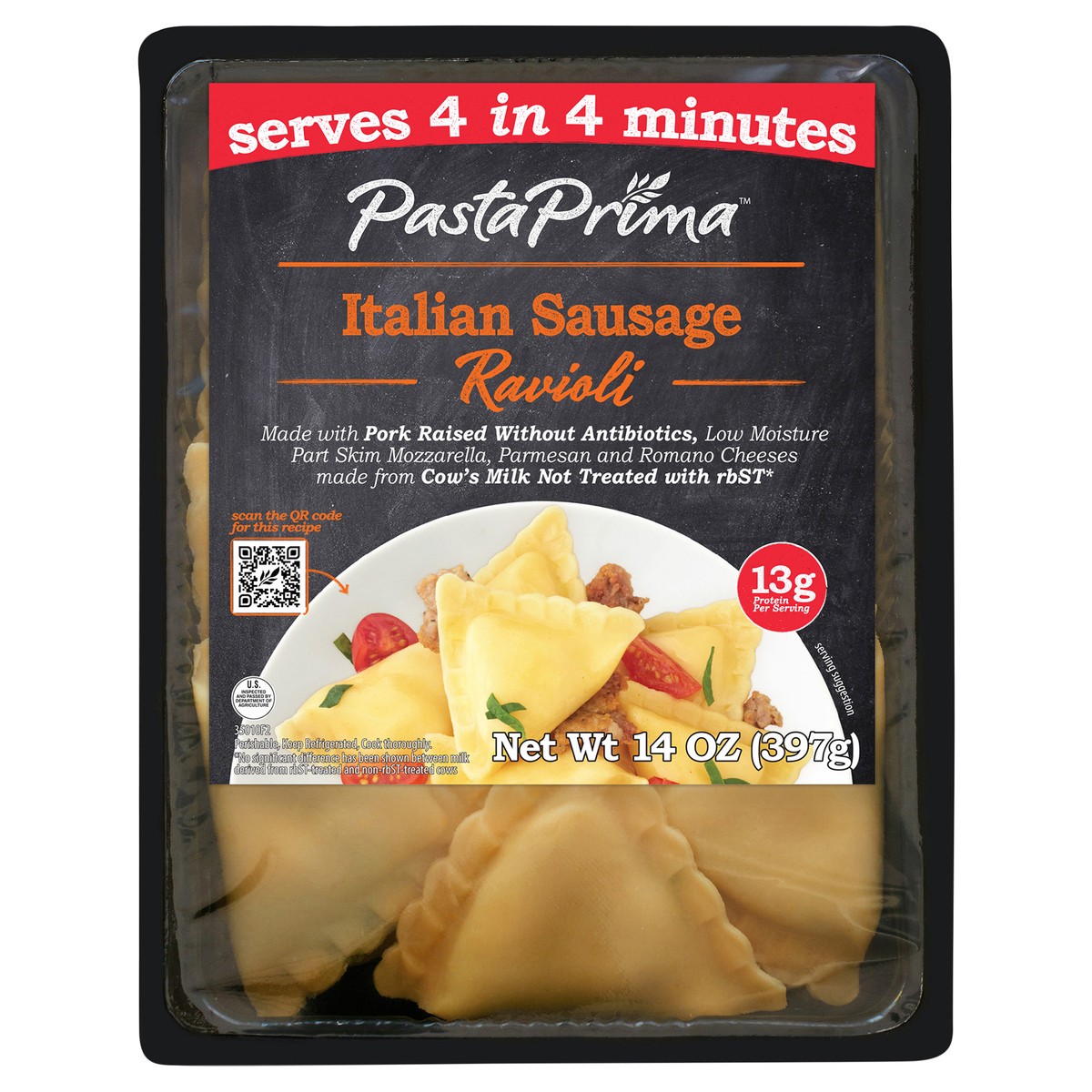 slide 3 of 8, Pasta Prima Italian Sausage Ravioli, 14 oz