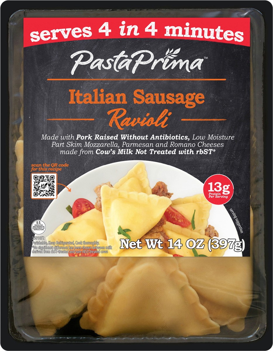 slide 8 of 8, Pasta Prima Italian Sausage Ravioli, 14 oz