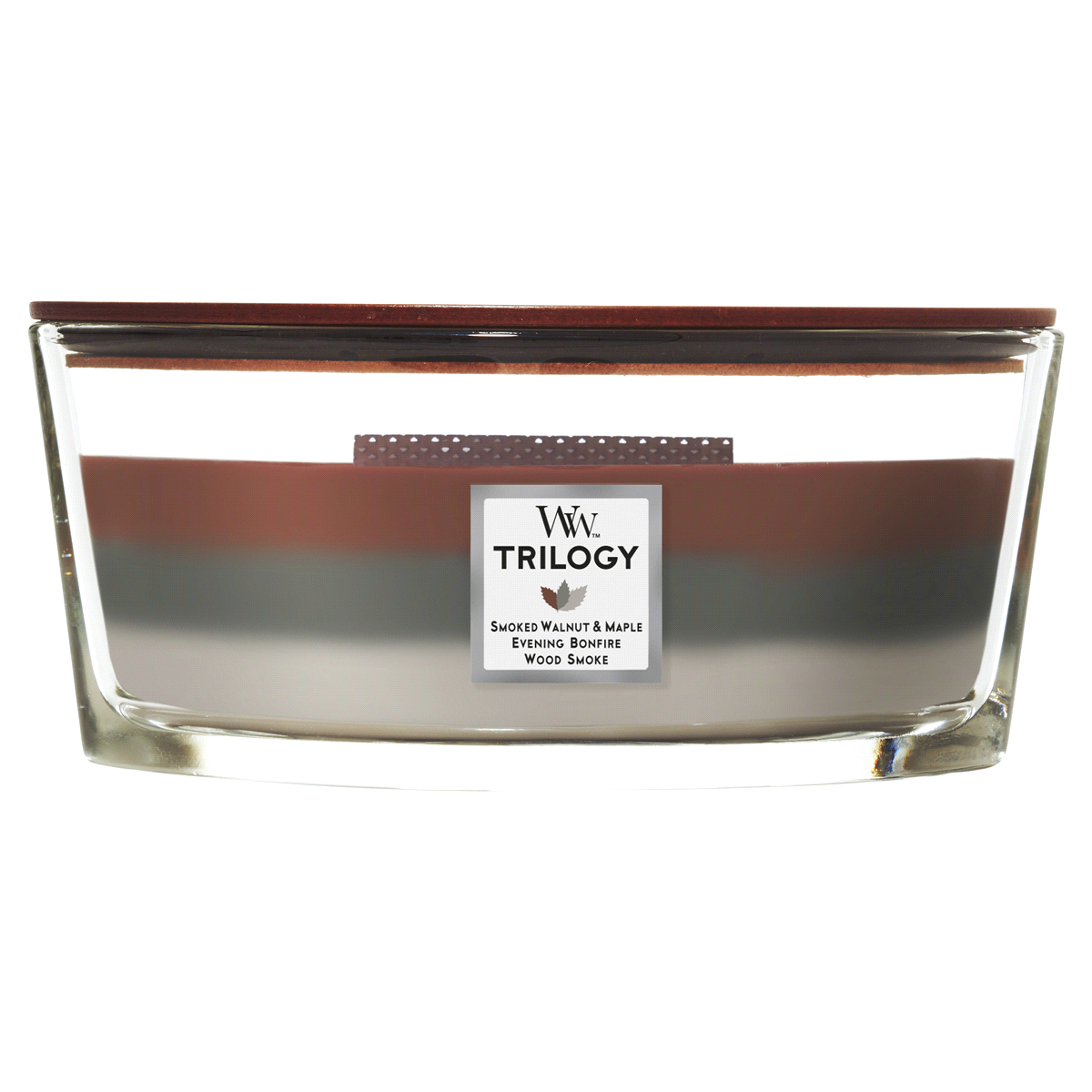 slide 1 of 4, WoodWick Autumn Embers Trilogy Large Ellipse Candle, 1 ct