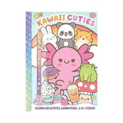 Silver Dolphin Kawaii Cuties Coloring Book with Rainbow Pencil