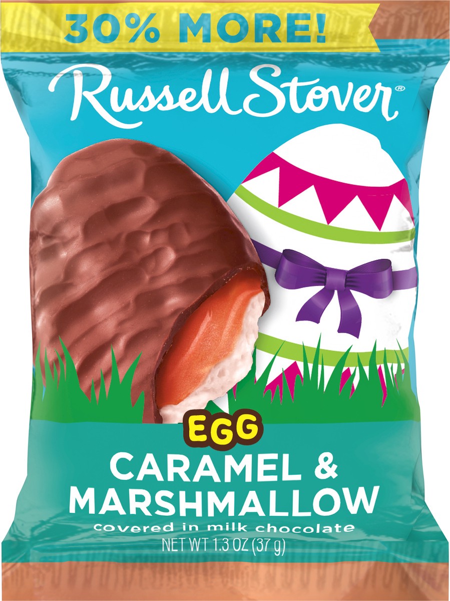 slide 3 of 8, RUSSELL STOVER Easter Caramel & Marshmallow Milk Chocolate Easter Egg, 1.3 oz., 1.3 oz
