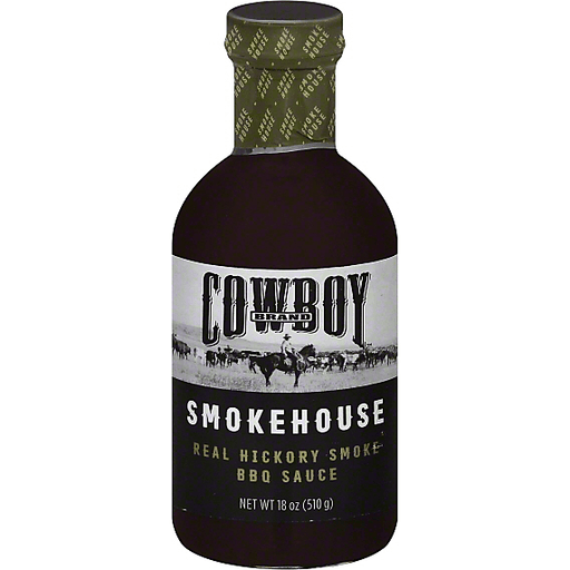 slide 1 of 1, Cowboy Charcoal Smokehouse Style Hickory Smoke Bbq Sauce, 18 oz