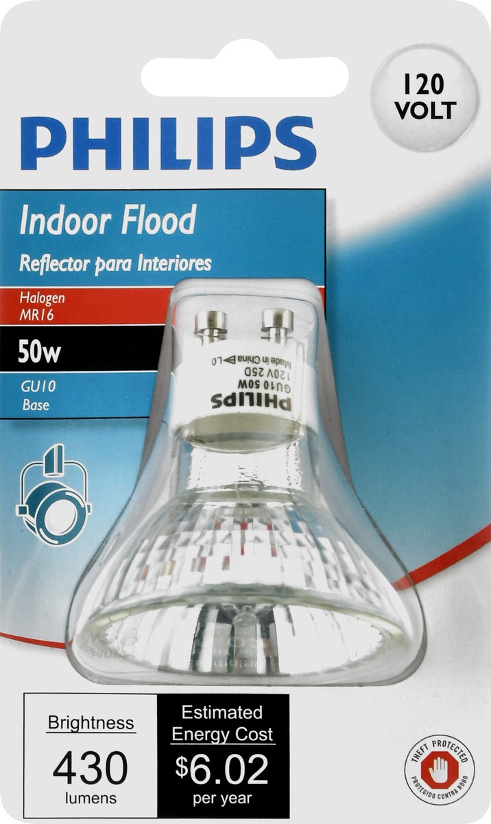 slide 6 of 9, Philips 50 Watts Indoor Flood Halogen Light Bulb 1 ea, 1 ea