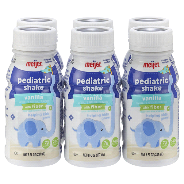 slide 1 of 1, Meijer Pediatric Nutrition Drink, Vanilla with Fiber, 6 ct