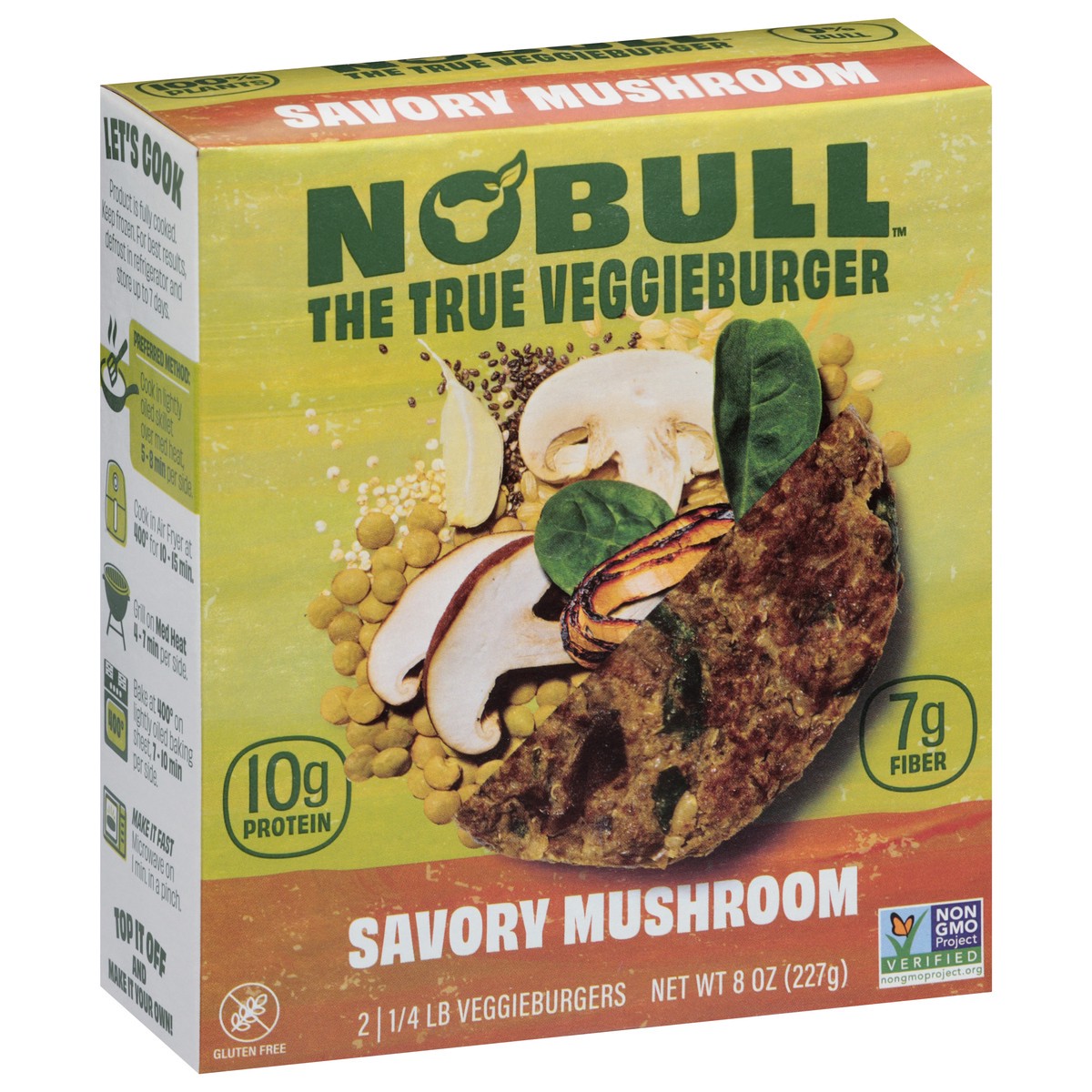slide 12 of 14, NoBull Savory Mushroom Veggieburgers 2 - 0.25 lb Each, 2 ct