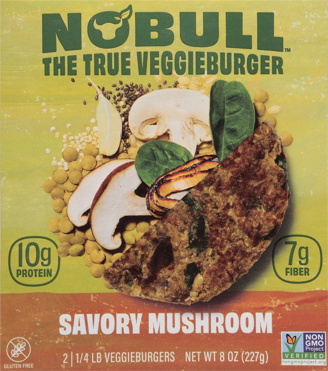 slide 13 of 14, NoBull Savory Mushroom Veggieburgers 2 - 0.25 lb Each, 2 ct