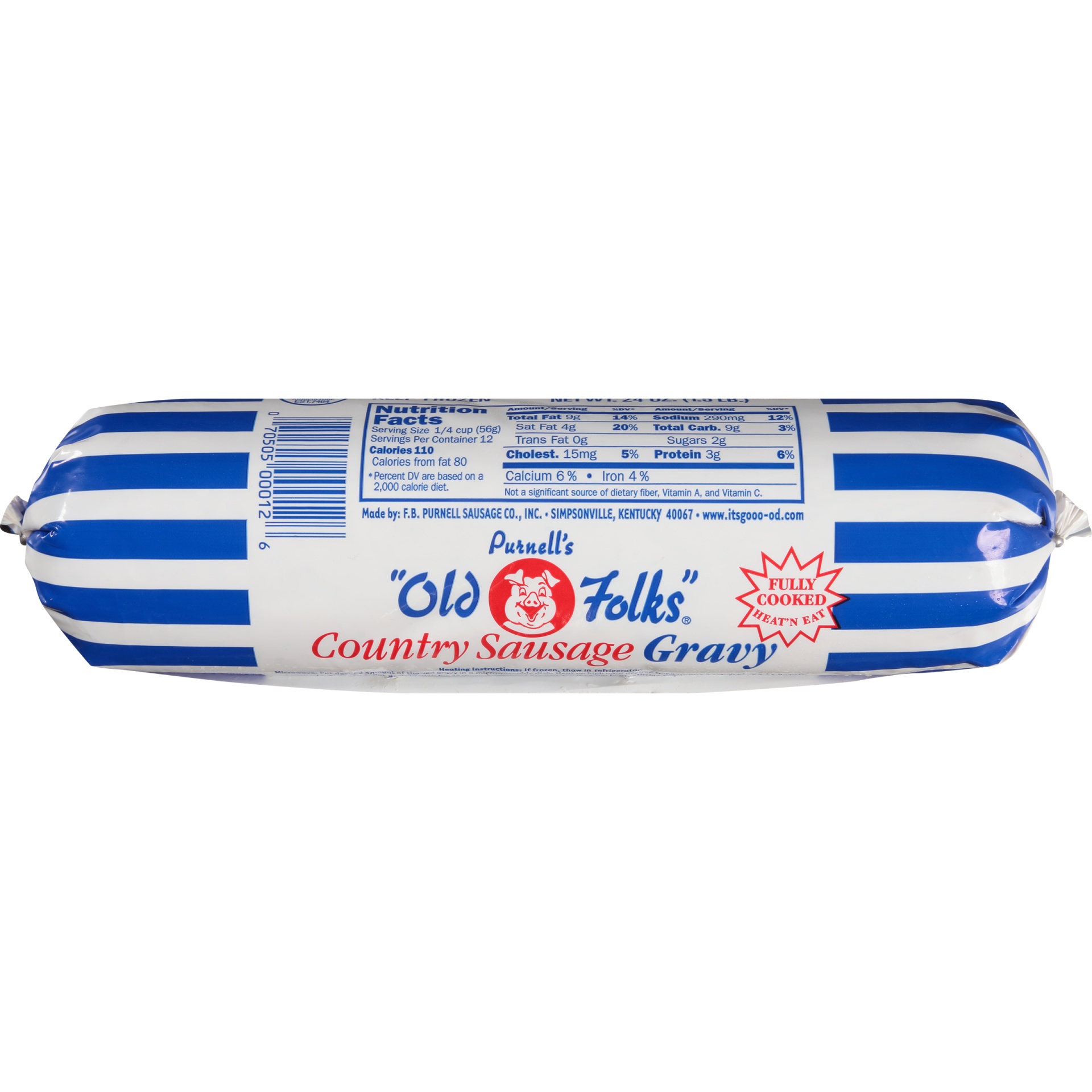 Purnell's "Old Folks" Country Sausage Gravy Chub 24 oz Shipt