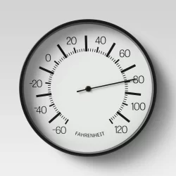 10" Round Dial Thermometer Black - Room Essentials