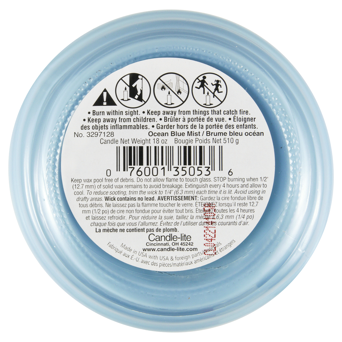 slide 2 of 2, Candle-Lite Ocean Blue Mist Candle 1 ea, 1 ct