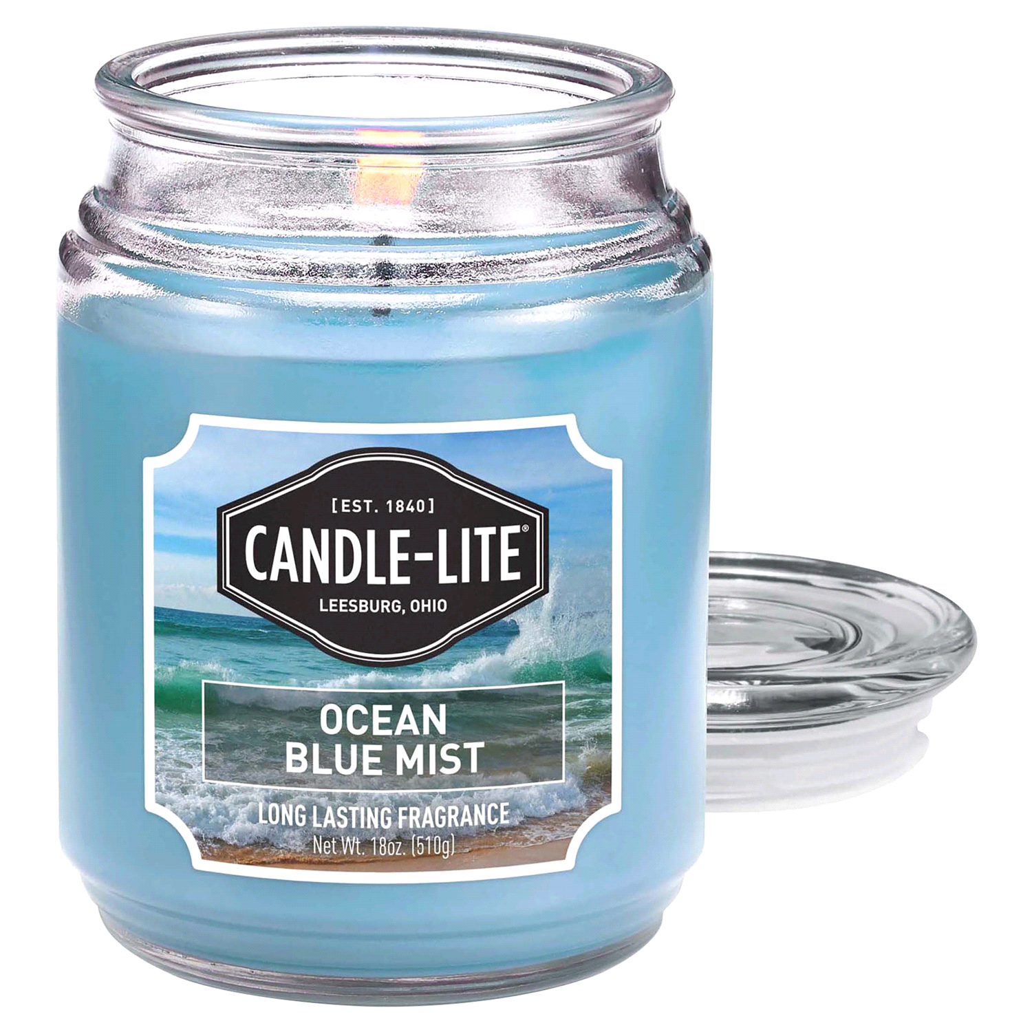 slide 1 of 2, Candle-Lite Ocean Blue Mist Candle 1 ea, 1 ct