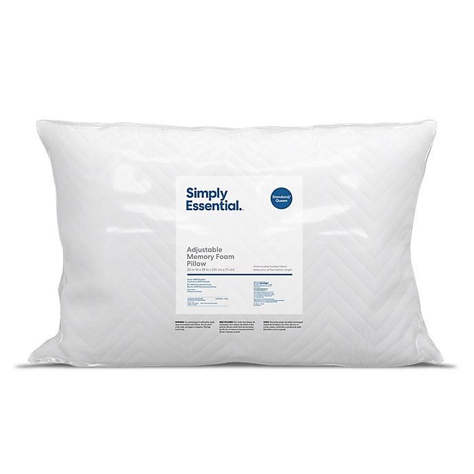 slide 2 of 2, Simply Essential Adjustable Memory Foam Standard/Queen Bed Pillow, 1 ct