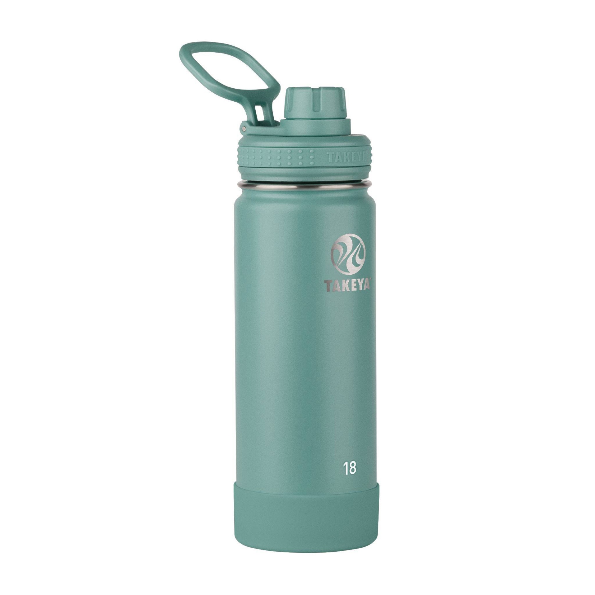 slide 1 of 5, Takeya 18oz Actives Insulated Stainless Steel Water Bottle with Spout Lid - Sage, 1 ct