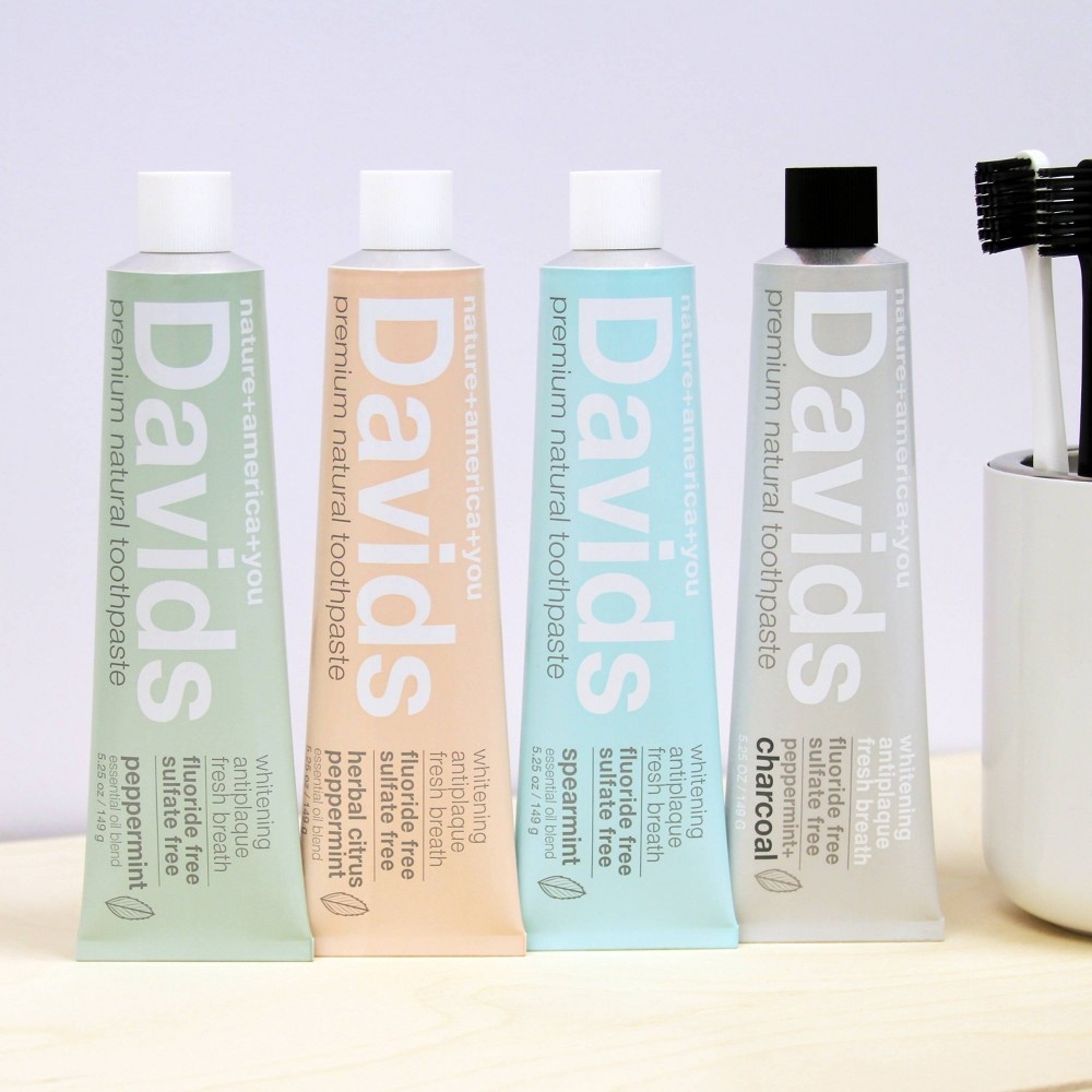 slide 5 of 5, David's Premium Natural Toothpaste Herbal Citrus Peppermint, 5.25 oz