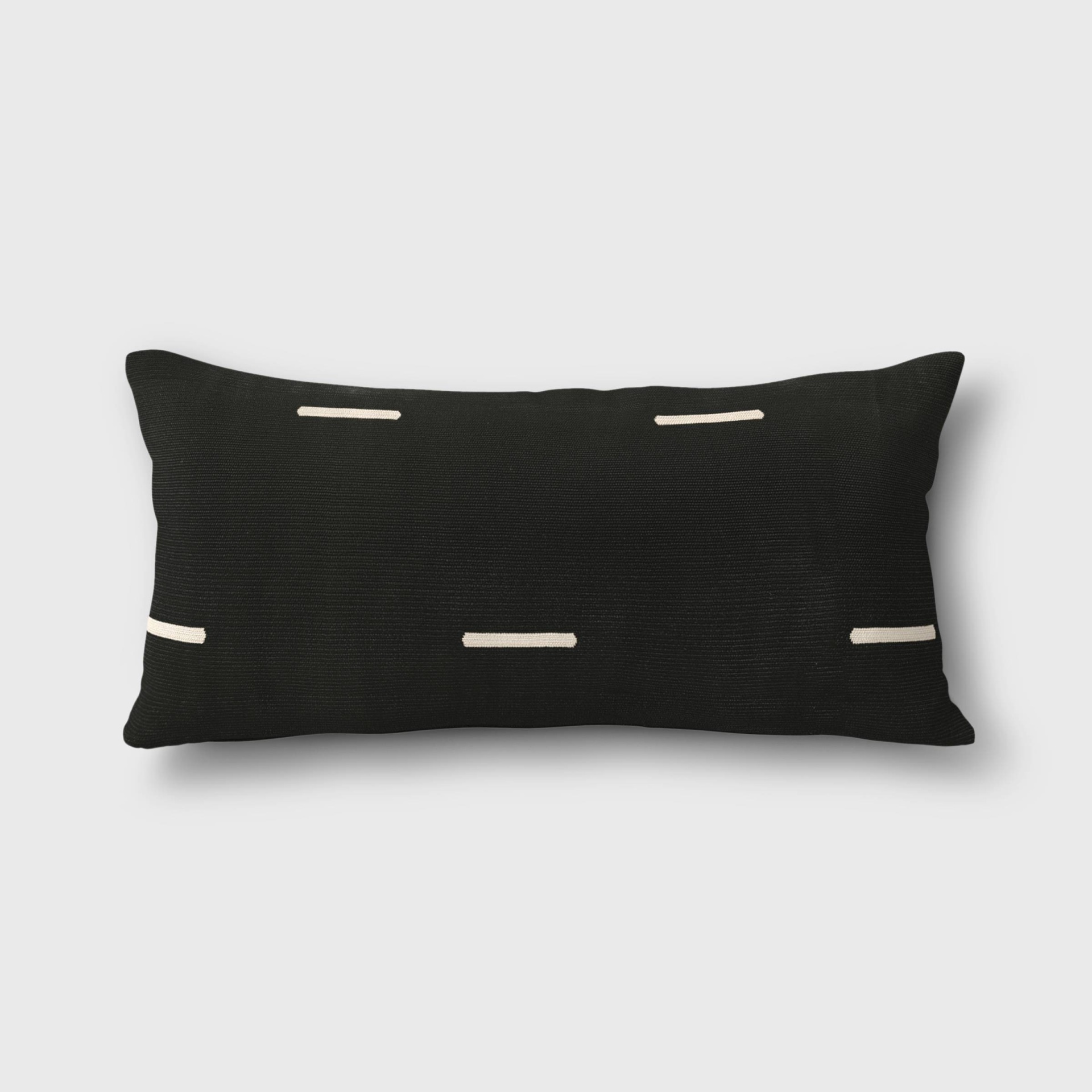 slide 1 of 2, Woven Stripe Outdoor Lumbar Decorative Pillow Black - Project 62, 1 ct