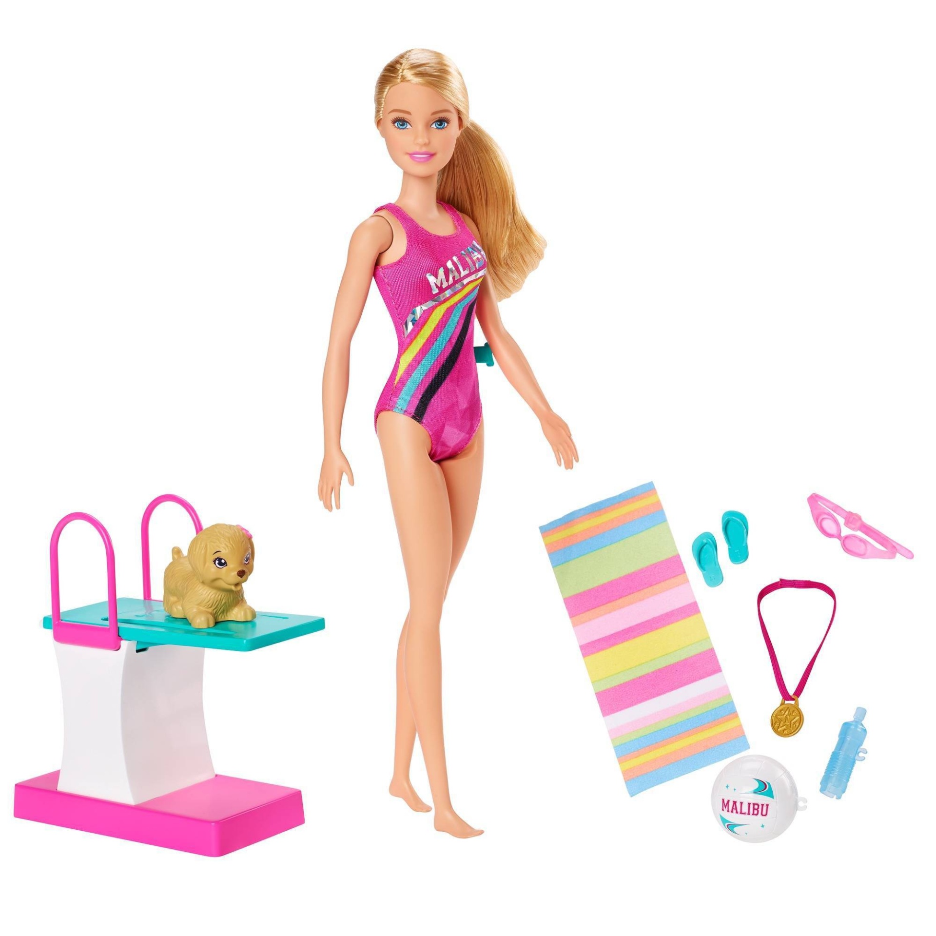 slide 1 of 6, Barbie Dreamhouse Adventures Swim 'n Dive Doll, 1 ct