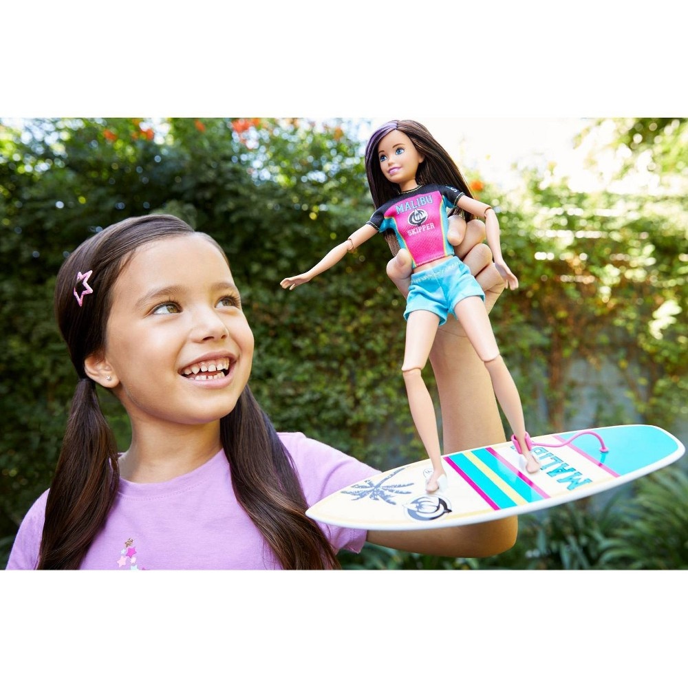 slide 2 of 6, Barbie Sports Skipper Surfing Doll, 1 ct