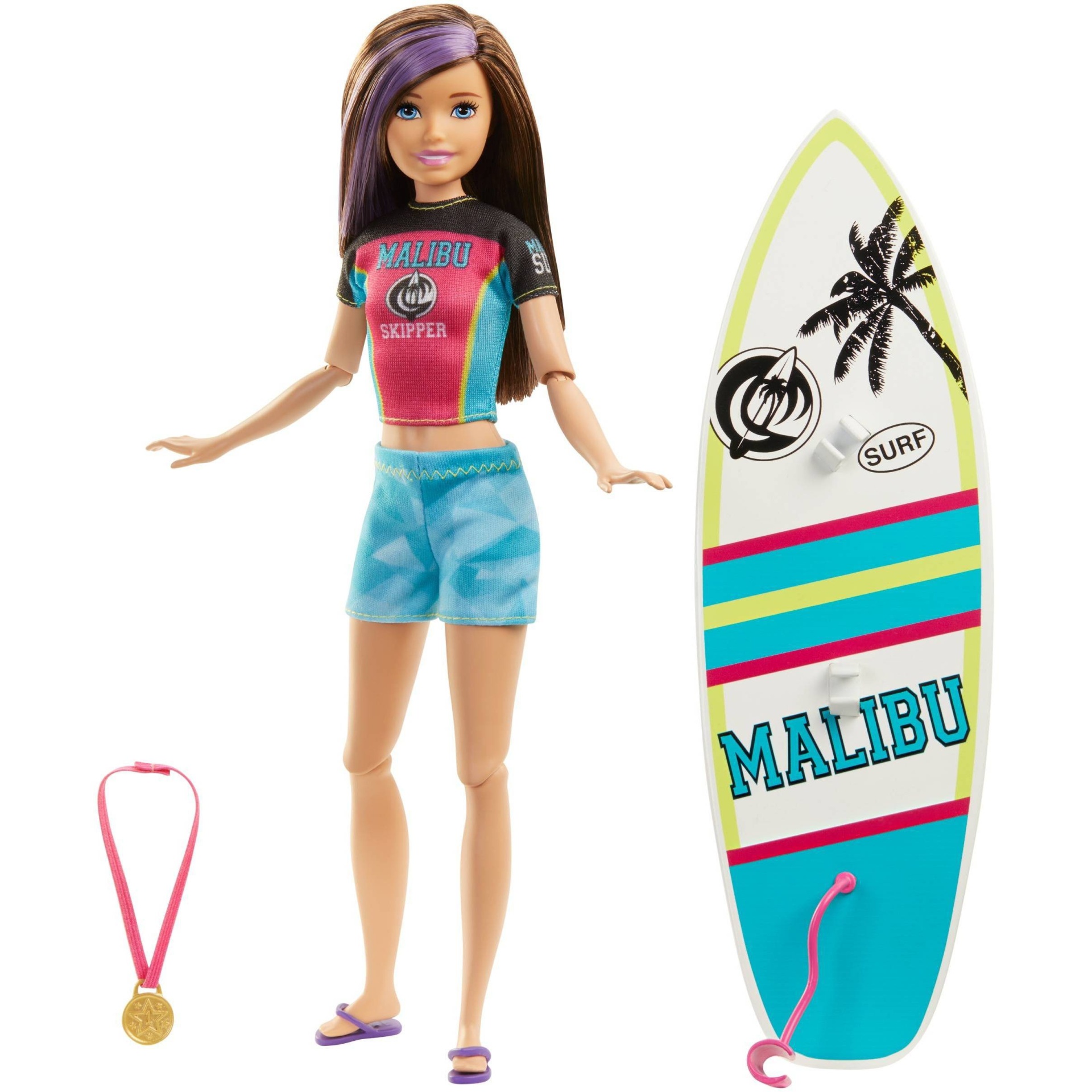 slide 1 of 6, Barbie Sports Skipper Surfing Doll, 1 ct