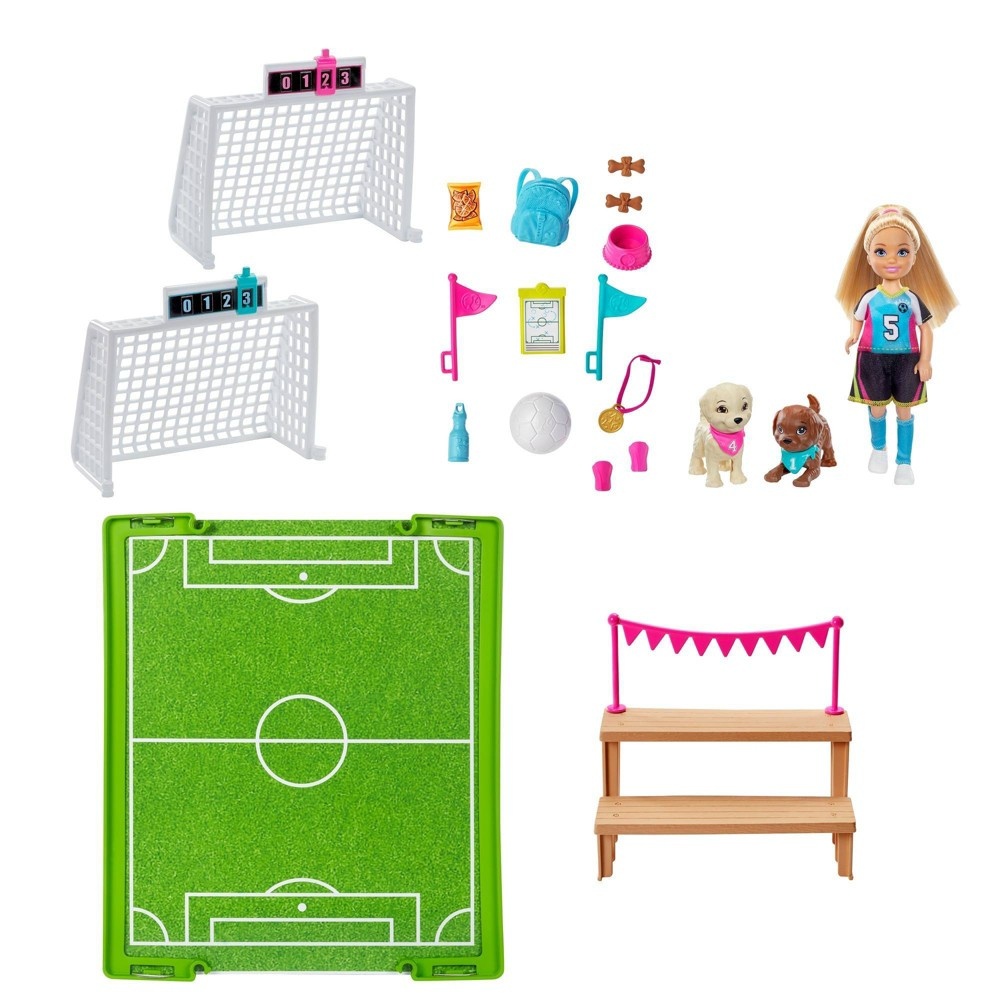 slide 5 of 6, Barbie Chelsea Soccer Playset, 1 ct