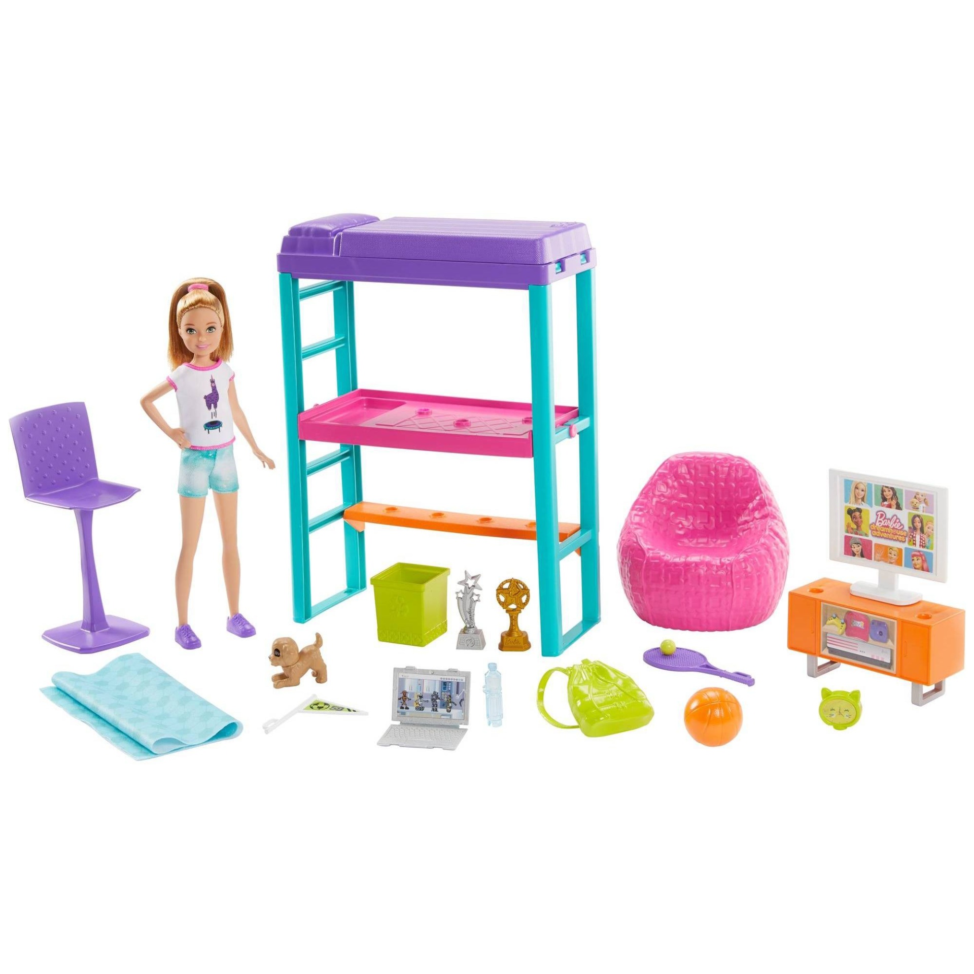 slide 1 of 6, Barbie Team Stacie Room Playset, 1 ct