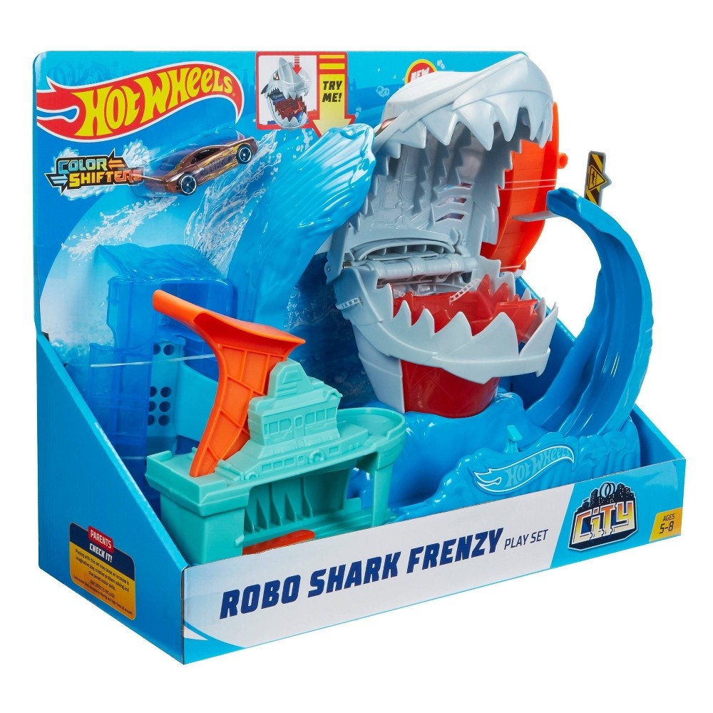 slide 6 of 6, Hot Wheels City Robo Shark Frenzy Playset, 1 ct