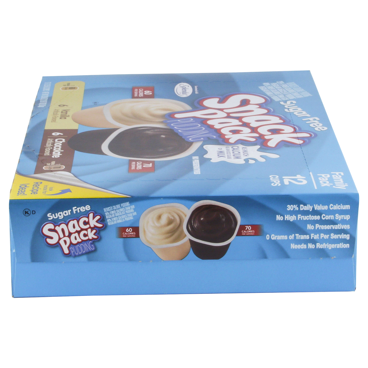 slide 4 of 5, Snack Pack Sugar Free Chocolate and Vanilla Flavored Pudding Family Pack, 12 Count Pudding Cups (6 Pack), 12 ct