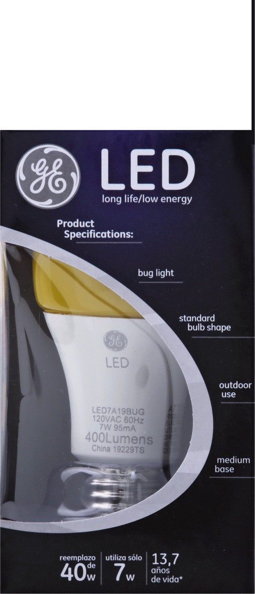 slide 8 of 9, GE LED 7 Watt A19 Bug Light Bulb, 40 Watt Equivalent, 1 ct
