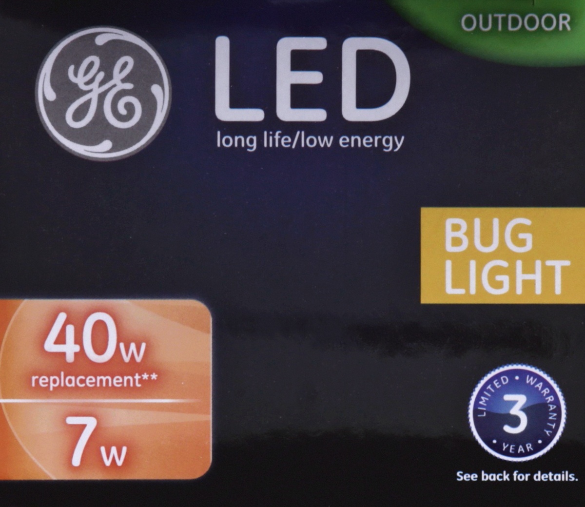 slide 9 of 9, GE LED 7 Watt A19 Bug Light Bulb, 40 Watt Equivalent, 1 ct